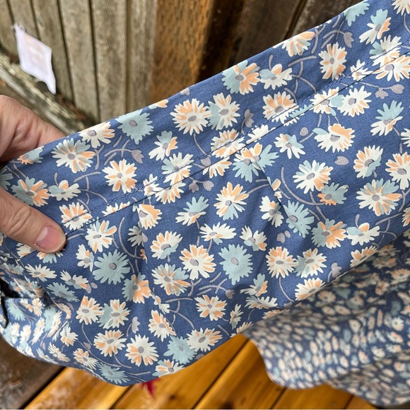 Madewell Ruffle-Neck Anorak Rain Jacket In French Floral Blue Moon Sz XS - Picture 9 of 15